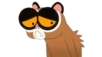 a cartoon drawing of a cat wearing glasses