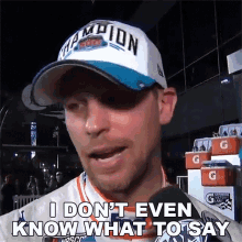 I Dont Even Know What To Say Denny Hamlin GIF - I Dont Even Know What To Say Denny Hamlin Nascar GIFs