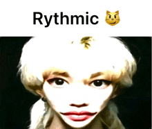 a drawing of a woman with the word rythmic above it