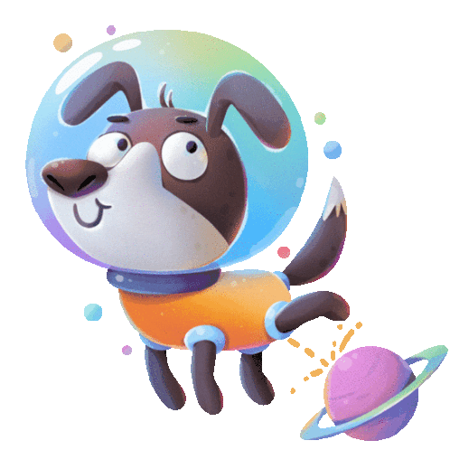 Dog Astronaut Peeing On A Planet. Sticker - Alex And Cosmo Cute Pee Stickers
