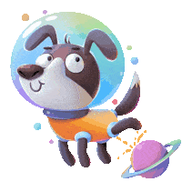 Dog Astronaut Peeing On A Planet. Sticker