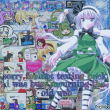 a collage of anime characters with the words sorry for not texting back it was busy mourning the old web at the bottom