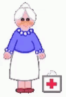 first aid nurse grandma wave