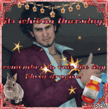 a picture of a man giving a thumbs up with the words " remember to rule the day like a dragon " on the bottom