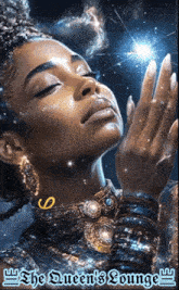 a poster for the queen 's lounge shows a woman with a crown on her head