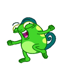 happy lizard chameleon dance jump
