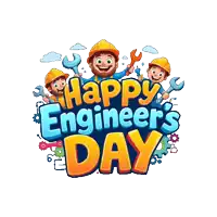 a happy engineer 's day greeting card with cartoon characters