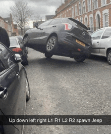 a picture of a car that says up down left right