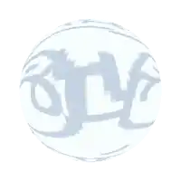 a white sphere with a gray pattern on it is on a white background .