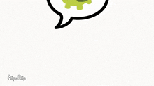 a green turtle is in a speech bubble with the word flipaclip below it
