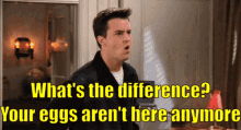 friends matthew perry chandler bing whats the difference your eggs arent here anymore
