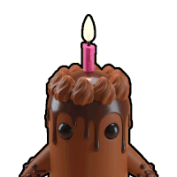 a chocolate cake with a pink candle on it