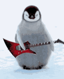 Penguin Electric Guitar GIF - Penguin Electric Guitar Rock Star GIFs
