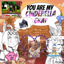 a speech bubble says " you are my cinderella gray " with a picture of a horse