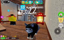 a screenshot of a video game shows a cat and a lantern and the time is 10:22
