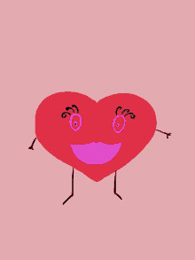 a drawing of a red heart with arms and legs