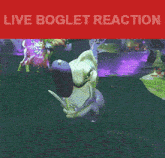 a video game screen shows a dragon and the words live boglet reaction