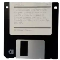 a floppy disk that says fintris on it