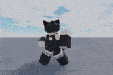 a cartoon character with cat ears and a heart on her chest