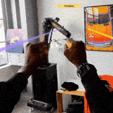 a person is holding a robotic arm with the word tutorial on the bottom