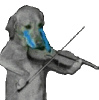 Dog Violin Sticker - Dog Violin Sad Stickers