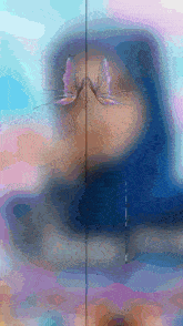 a painting of a person with butterfly wings on their face
