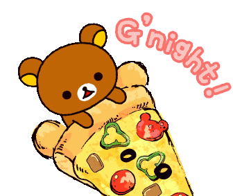 Bear Pizza Sticker - Bear Pizza Good Night Stickers