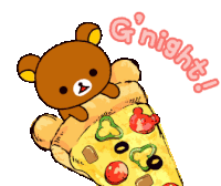 Bear Pizza Sticker - Bear Pizza Good Night Stickers