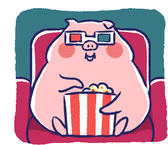Piggy Popcorn Sticker - Piggy Popcorn Stickers