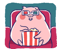 Piggy Popcorn Sticker - Piggy Popcorn Stickers