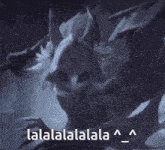 a picture of a monster with the words lalalalala on it