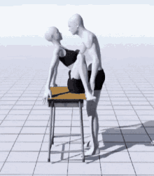 3d model romantic animated from the back
