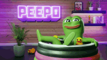 Peepo Hot Tub GIF