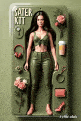 a doll in a box with the words sater kit on the top