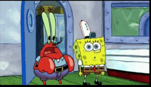 Spongebob Mr Crabs GIF - Spongebob Mr Crabs Squidward Catches GIFs