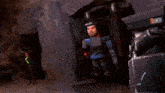 a police officer wearing a helmet with the word police on it