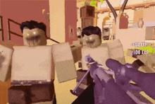a screenshot of a video game shows a person holding a gun and another person holding a sword