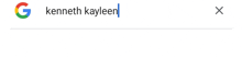 a google search for kenneth kayleen is shown on a white background