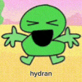a cartoon character with the word hydran on it