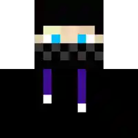 a pixel art of a person wearing a black hoodie and purple headphones .