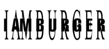 a black and white logo for a restaurant called i am burger .