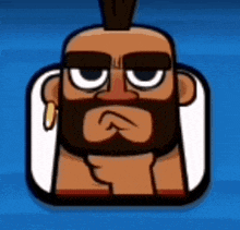 a cartoon of a man with a beard and a mohawk on his head .