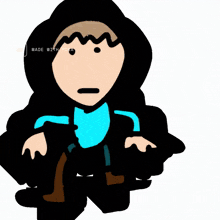 a drawing of a person with the words made with pika on the bottom right