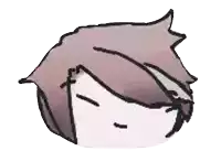 a cartoon drawing of a person 's head with a purple haircut