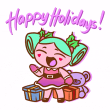 cute mint girl lovely happy holiday