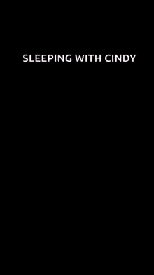 a cartoon of two bears sleeping on a bed with the words `` sleeping with cindy '' written on the bottom .