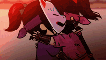 a cartoon character with a mask on his face