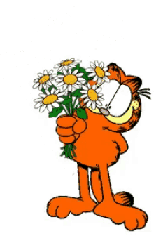 Garfield Flowers GIF - Garfield Flowers For You GIFs