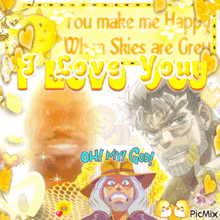 a picture of a man with a beard and the words " you make me happy when skies are grey "
