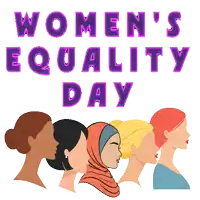 a poster for women 's equality day shows a row of women 's faces
